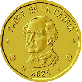 Moneda RD$1 anverso